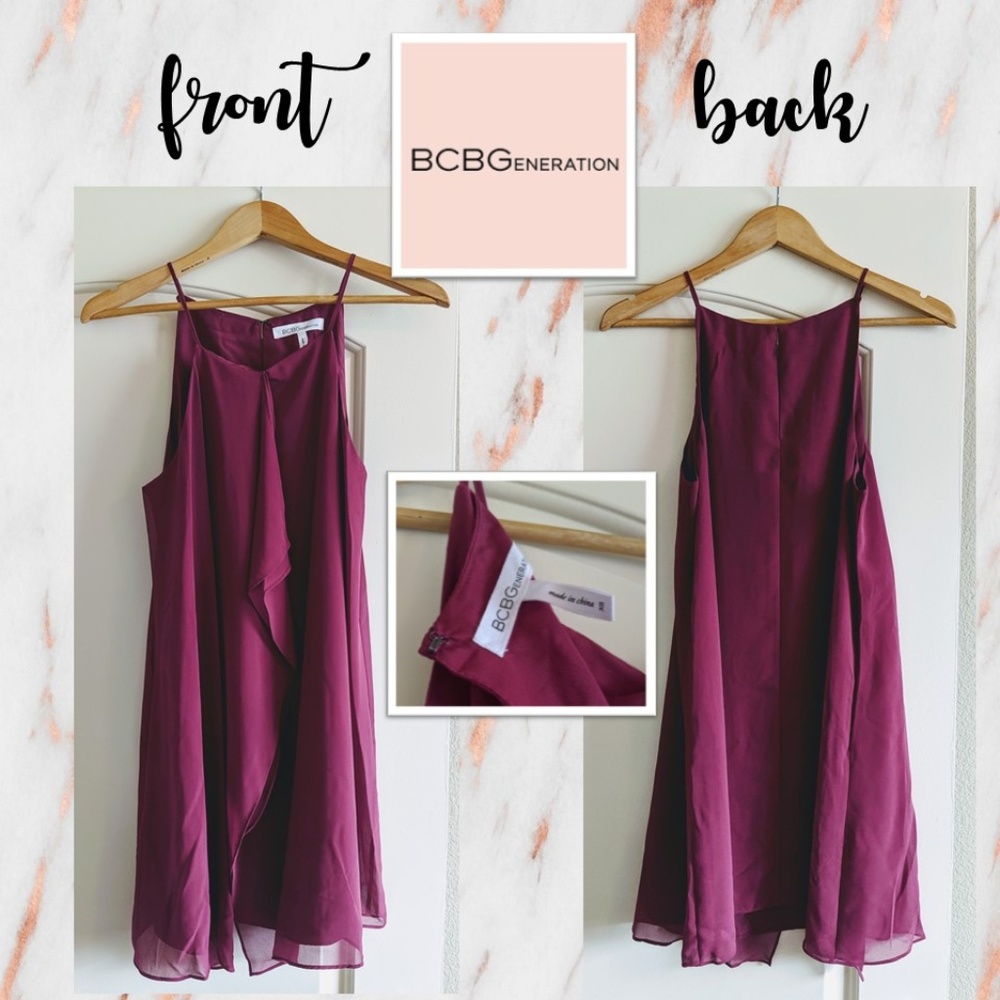 BCBGeneration Wine/Berry Strappy Mini Dress!